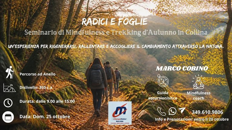 Radici e Foglie: Seminario di Mindfulness e Trekking d’Autunno in Collina