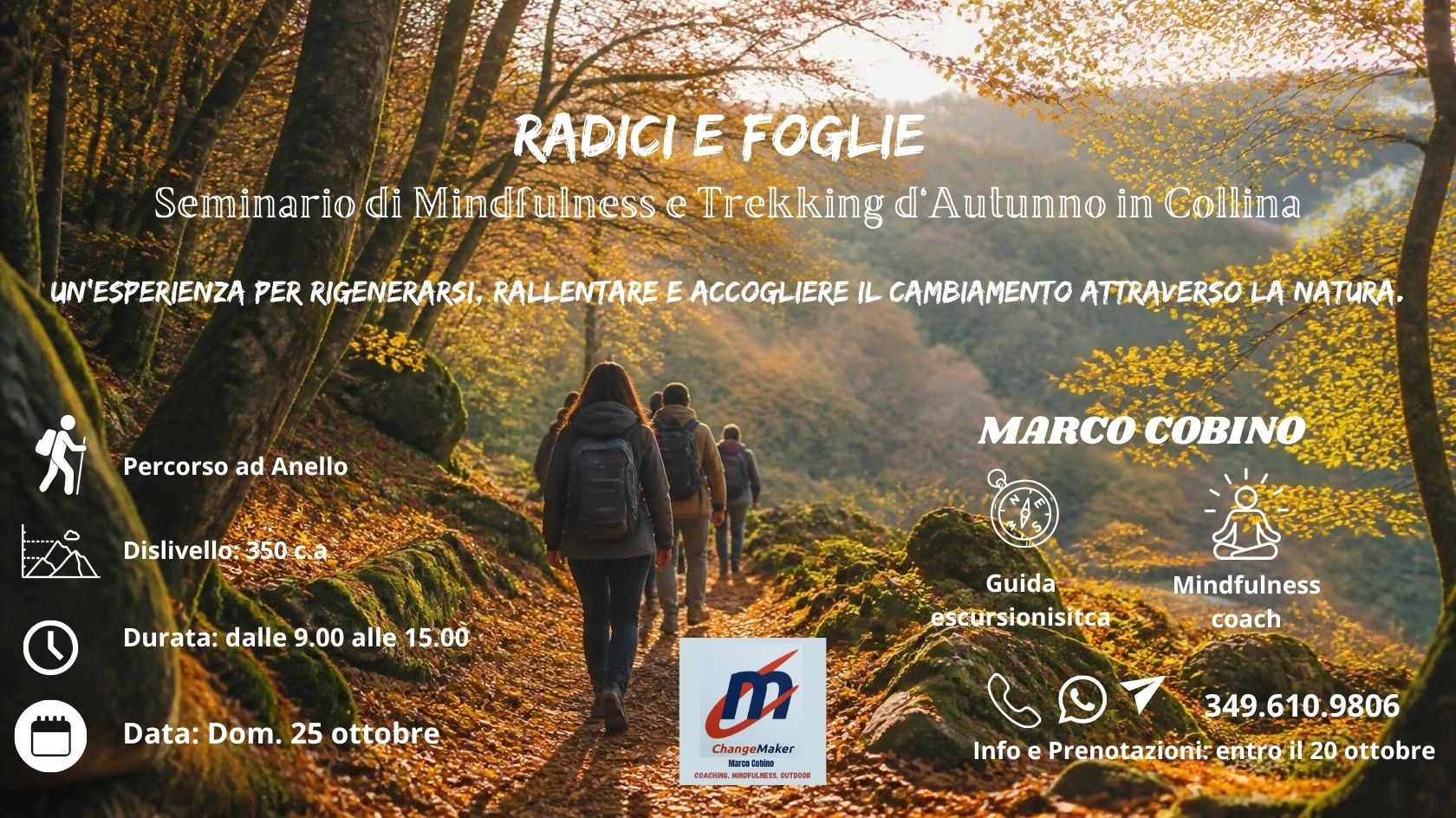 Radici e Foglie: Seminario di Mindfulness e Trekking d’Autunno in Collina